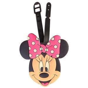 NWT PVC luggage tag 3D Minnie Mouse Disney pink bow